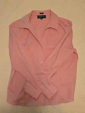 Jones New York Light Pink Long-Sleeve Collared Shirt